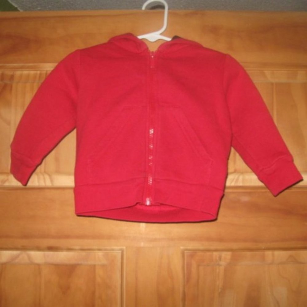 5/$20 Boys Garanimals Red w/Black Stripes Hooded Zip Up Sweatshirt